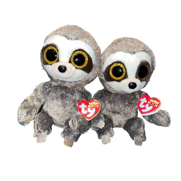 Ty Beanie Boos Plush Sloth Dangler Stuffed Animal Nursery Twins Eyes 7" Lot of 2 - Picture 10 of 12